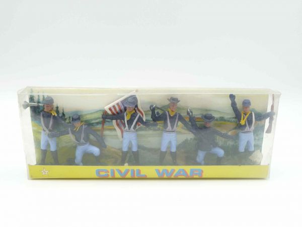 5 Union Army soldiers Civil War riding - in small orig. packaging, box with traces of storage