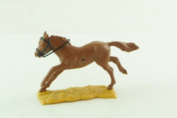 Timpo Toys Langlaufendes kakao-braunes Pferd mit schwarzem Zaumzeug