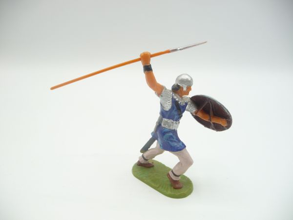 Elastolin 7 cm Norman throwing spear, No. 8841, blue