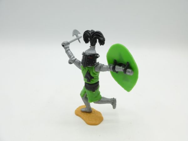 Timpo Toys Visor knight running, neon green/black with battle axe