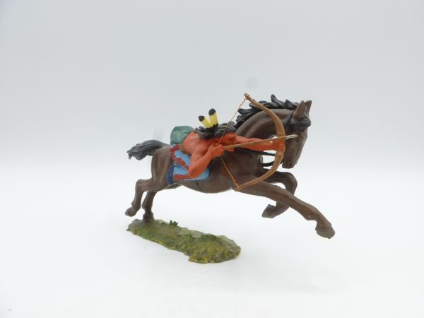 Elastolin 7 cm Indianer seitlich am Pferd, Nr. 6847 - tolle Figur