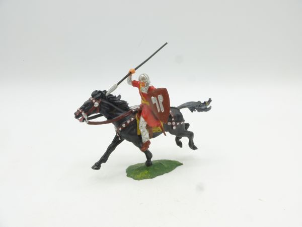 Elastolin 4 cm Norman on horseback with spear, No. 8853 - great figure