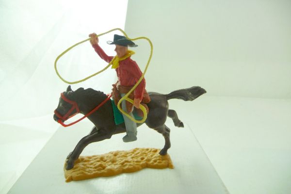 Timpo Toys Cowboy 2. Version reitend mit Lasso - tolles Unterteil