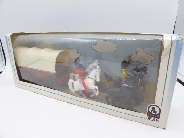 Jean Covered wagon with figures - orig. packaging, unused, box see photos