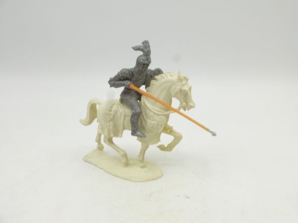 Elastolin 4 cm (Rohling) Ritter zu Pferd, Lanze gesenkt