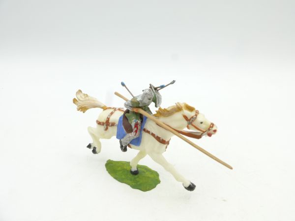 Elastolin 4 cm Norman with lance on horseback, hit by arrows