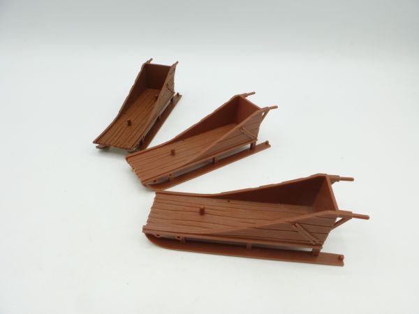 Timpo Toys 3 chassis dog sledges - for dioramas / hobbyists