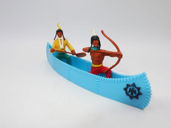 Timpo Toys Canoe with 2 Indians (turquoise)