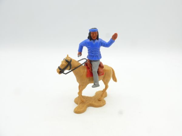 Timpo Toys Apache auf seltenem stehenden Pferd (ein Ohr fehlt)