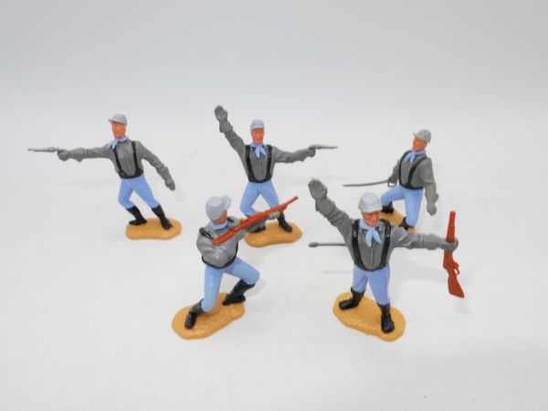Timpo Toys Gruppe Südstaatler (schwarze Hosenträger), 5 Figuren