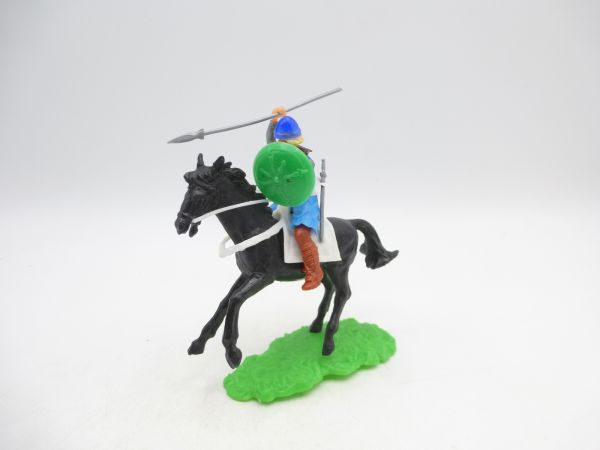 Elastolin 5,4 cm Norman riding with spear + shield