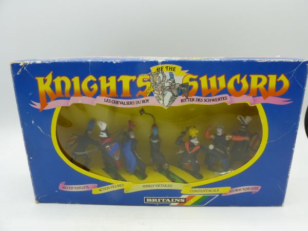 Britains Knights of the Sword, rare box with 7 standing knights - unused