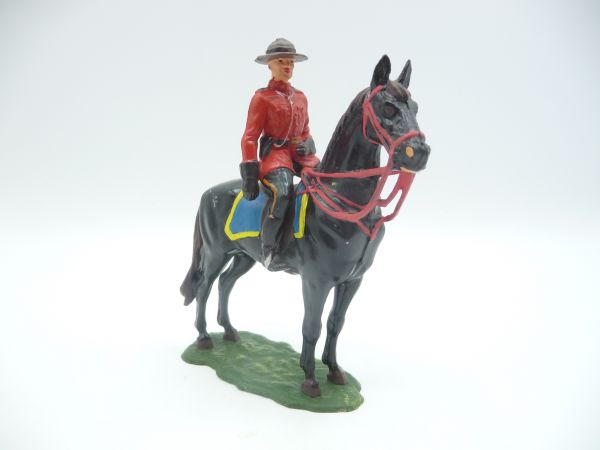 Elastolin 7 cm Mountie / Canadian on horseback, No. 6932 - great painting