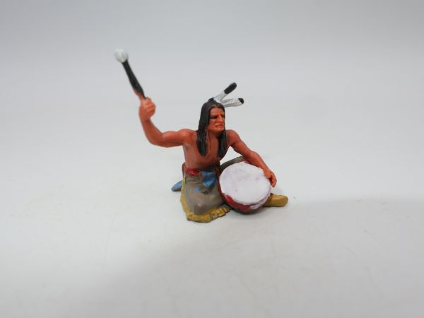 Elastolin 4 cm Indianer mit Trommel, Nr. 6836