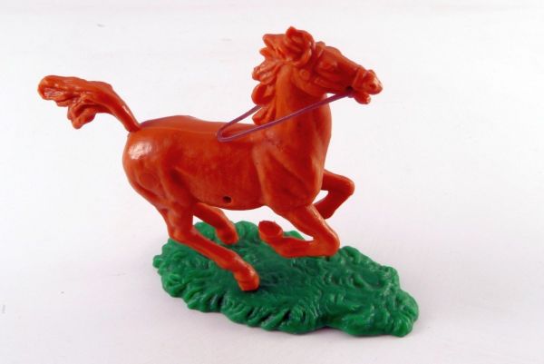 Elastolin Pferd hellbraun, stark galoppierend für versch. Steckfiguren - selten!