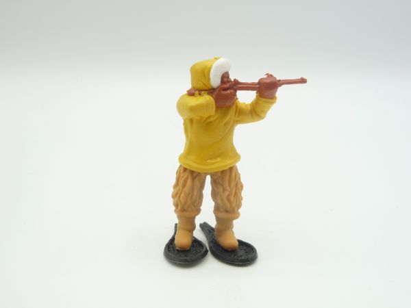 Timpo Toys Rare Eskimo, firing rifle, yellow, beige legs