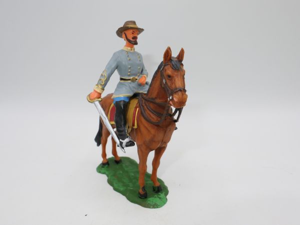 Elastolin 7 cm Südstaaten: Offizier zu Pferd, Nr. 9185 - ladenneu