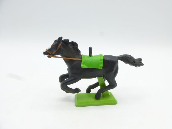 Britains Deetail Horse short galloping, black, neon green blanket