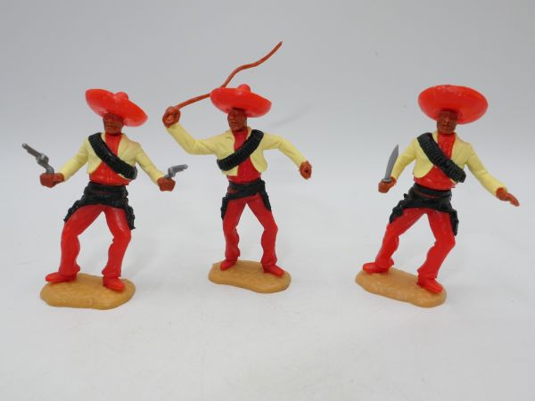 Timpo Toys 3 Mexicans standing - great colour combination