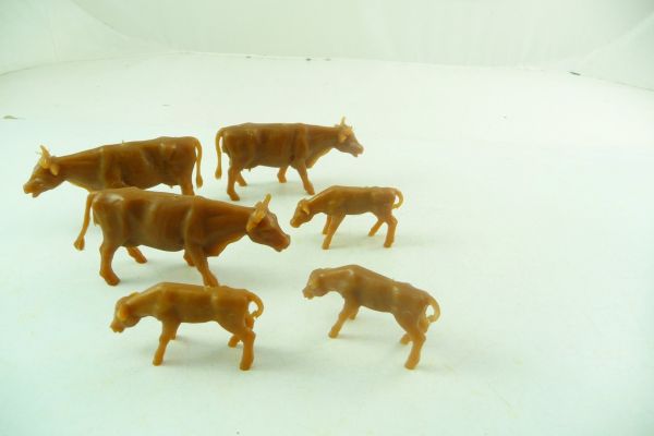 Domplast Kühe mit Kälbern, hellbraun (6 Figuren)