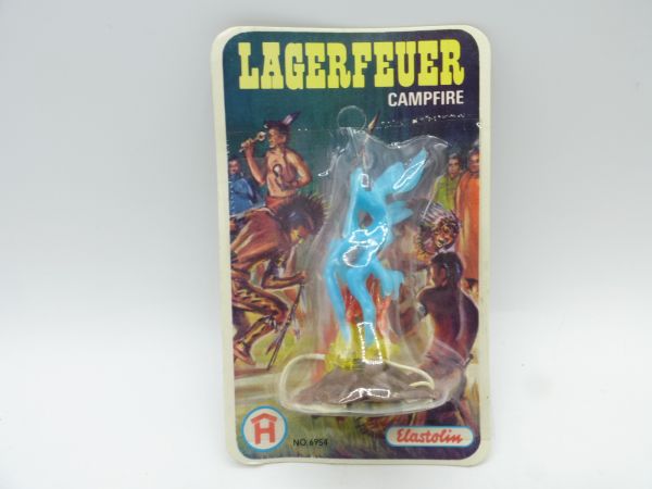 Elastolin 5,4 cm Campfire, light blue flame - orig. packaging