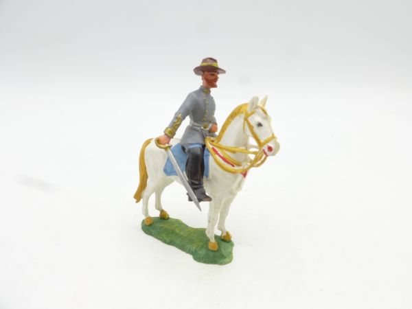 Elastolin 4 cm Confederate Army soldier / Officer on horseback, No. 9185