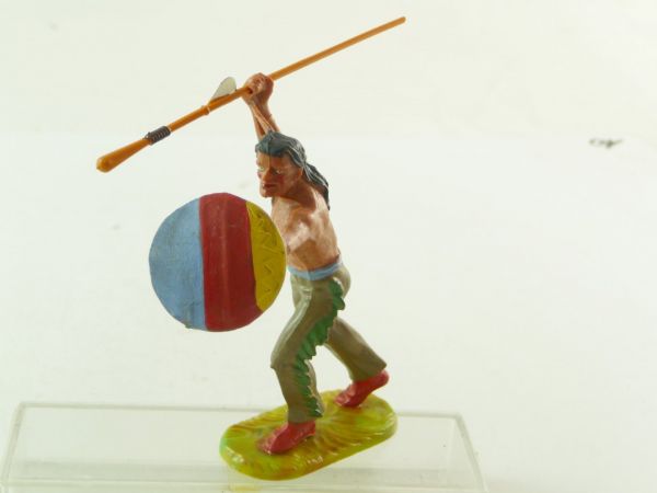 Elastolin 7 cm Indianer laufend mit losem Speer, Nr. 6890 - toller Umbau