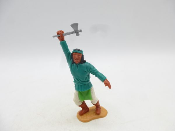 Timpo Toys Apache green, standing with tomahawk, white trousers