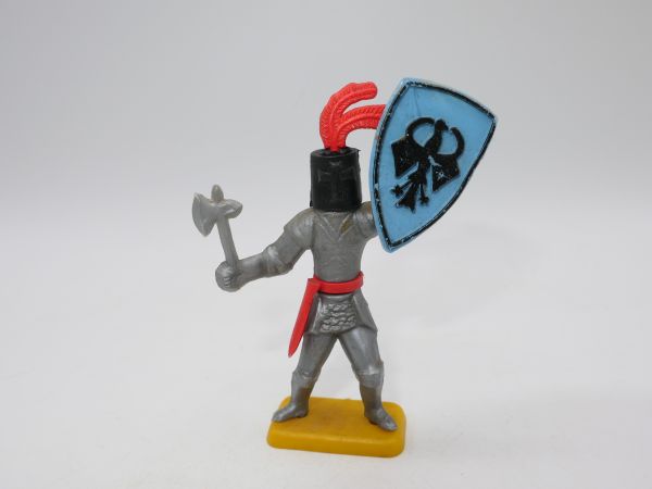 Knight (multi-piece) with battle axe + blue shield, 54 mm series - rare figure