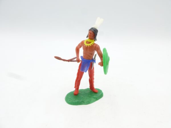 Elastolin 5,4 cm Indian standing with spear + shield (+ further weapon)