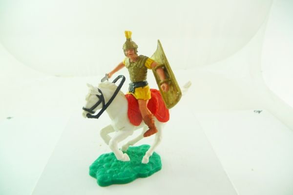 Timpo Toys Römer reitend mit Kurzschwert, gelb - Schildschlaufen ok