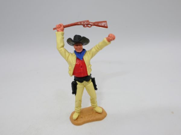 Timpo Toys Cowboy with rare original hat / flat hat in black