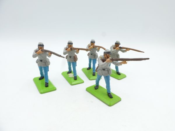 Britains Deetail 5 Southerners standing shooting (movable arm)