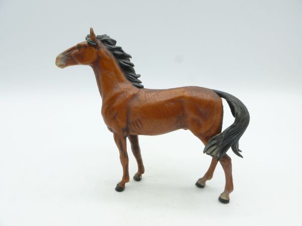 Elastolin Pferd stehend (braun, schwarze Mähne), Nr. 3810