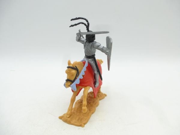Timpo Toys Silver knight 2nd version riding with sword