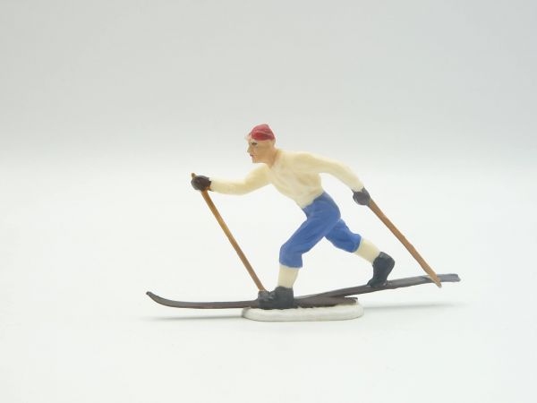 Elastolin 4 cm "Sportvagabund", skier - rare