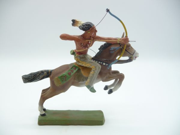 Elastolin Composition Indian riding with bow - fantastic condition, great painting