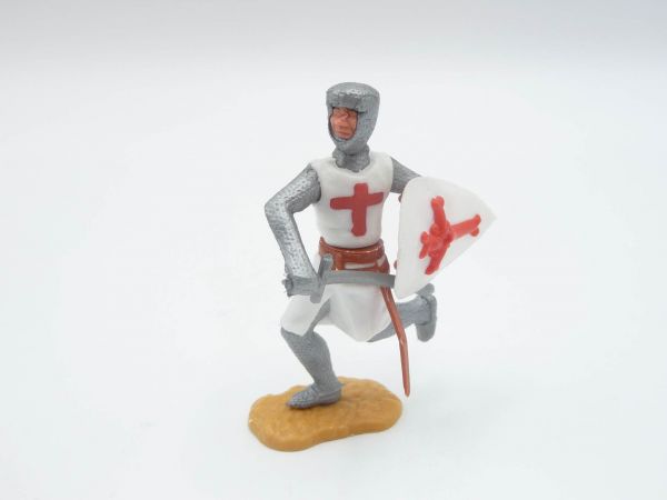 Timpo Toys Kreuzritter 2. Version stehend mit Schwert vor dem Körper