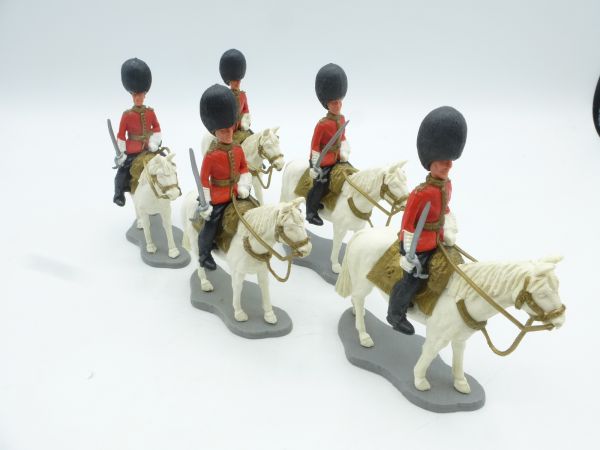 Timpo Toys 5 guardsmen on horseback (white) with sabre