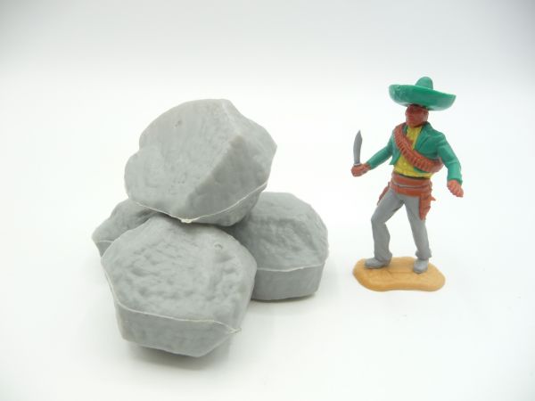 Timpo Toys Steinhaufen (bestehend aus 4 Steinen), passend zu 5,4 - 7 cm Figuren