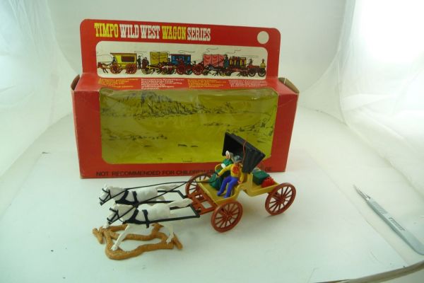 Timpo Toys Buggy, Nr. 275, in seltenem Beige/Gelb - OVP, Kutsche komplett