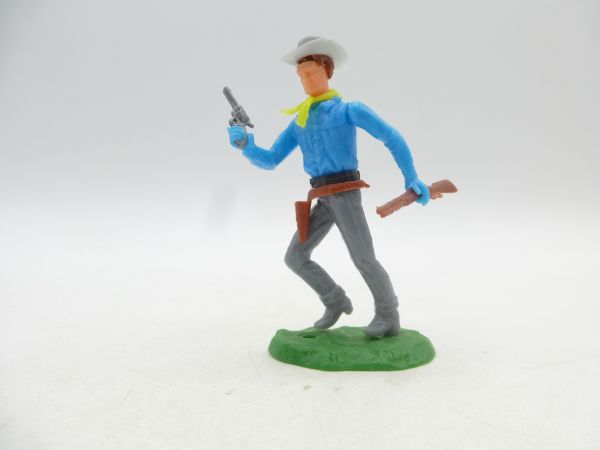Elastolin 5,4 cm Cowboy running with pistol + rifle