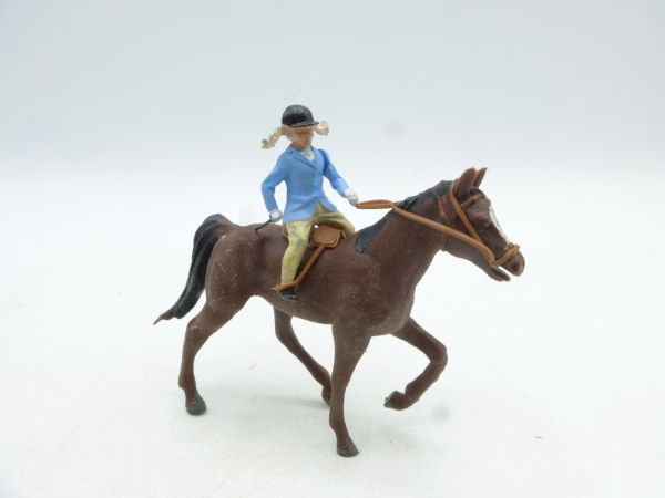 Britains Swoppets Young female rider on brown horse - extremely rare colour