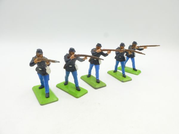 Britains Deetail 5 Union Army Soldiers standing shooting (moving arm)