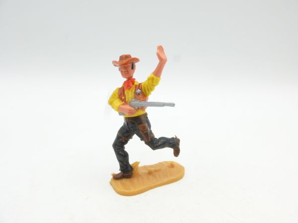 Timpo Toys Sheriff laufend mit Gewehr im Anschlag, gelbes Hemd