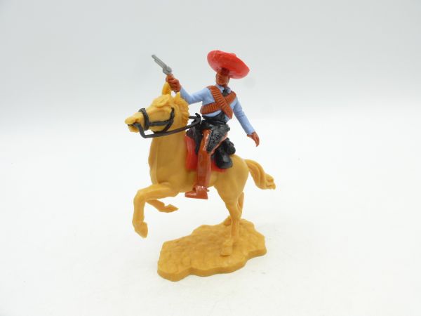 Timpo Toys Mexican riding, shooting pistol, light blue/black