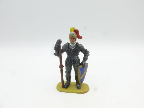 Elastolin 7 cm (beschädigt) Ritter stehend mit Lanze - Beschädigung siehe Fotos