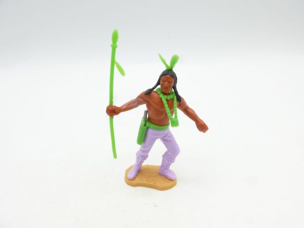 Timpo Toys Indianer 3. Version (großer Kopf) stehend mit Speer