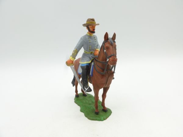 Elastolin 7 cm Südstaaten: Offizier zu Pferd, Nr. 9185 - selten, ladenneu