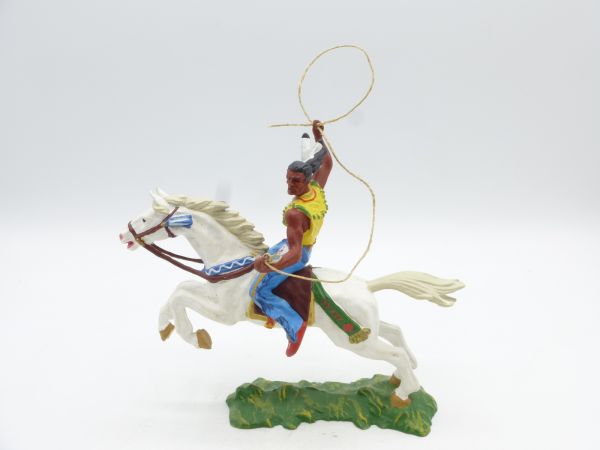 Preiser 7 cm Indianer zu Pferd mit Lasso, Nr. 6846 - Top-Zustand